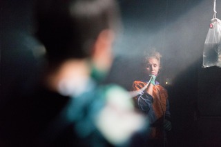 Photo by EIke Walkenhorst, taken during the performance at Künstlerhaus Mousonturm, Nov. 6, 2018.